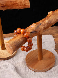 Minimalist Solid Wood Bracelet & Necklace Display Stand for Jewelry and Hair Ties