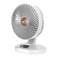 2026 New USB Rechargeable Digital Display Mini Desk Fan for Dormitory and Office