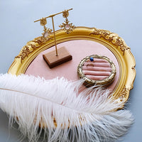 Vintage Velvet Jewelry Display Tray for Necklace Earring Ring Storage & Photography Props