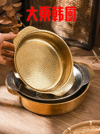 Stainless Steel Hammered Hot Pot with Double Handles, Induction Cooker Compatible