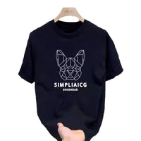 Men's Short Sleeve T-Shirt, Loose Fit Crew Neck with Print