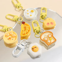 Cute Food Play Cheese Keychain Cartoon Food Pendant for Bags and Earphone Cases, Best Friend Gift