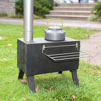 Portable Cast Iron Wood Burning Stove for Outdoor Camping and BBQ
