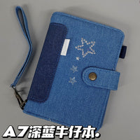 A7 Deep Blue Denim Planner Notebook with Loose-Leaf Pages