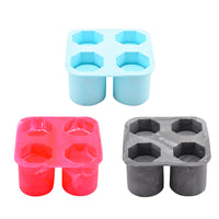 4-Cavity Silicone Cocktail Ice Cup Mold for Whiskey and Bar Drinks, Easy Release Ice Cube Tray