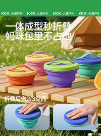 KK Tree Foldable Silicone Bowl and Cup Set for Travel, Camping, and Baby Feeding