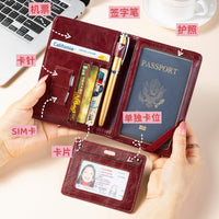 Multi-functional Travel Passport Holder Wallet with Card Slots and Boarding Pass Storage