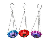 Hanging Metal Bird Feeder and Bath for Outdoor Garden Decor - Attracts Bees, Butterflies, and Hummingbirds
