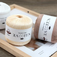 No. 6 Lace Thread Silk Cotton Linen Blend Yarn for Crochet and Knitting