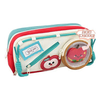 Large Capacity Cute Ita Bag Pencil Case Contrast Color for Girls High School Students Stationery Pouch DIY Badge Display