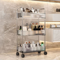 Multi-Layer Acrylic Rolling Storage Cart with Wheels for Kitchen, Bathroom, and Salon