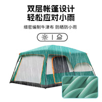 Outdoor Camping Tent with Two Rooms, One Hall, Sun Protection, Windproof, and Panoramic Skylight