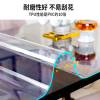 Clear PVC Table Protector Mat, Waterproof & Oil-Proof Soft Glass Tablecloth for Dining, Coffee, Round Tables