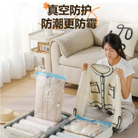 Portable No-Pump Vacuum Compression Storage Bags for Travel and Home Clothes Organization