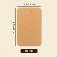 Blank Kraft Paper Display Cards for Keychain Jewelry