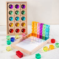 CPC Acrylic Rainbow Building Blocks Stacking Toy for Kids, High Transparency Gemstone Light and Shadow Blocks