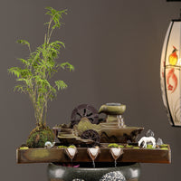 Tabletop Water Fountain Ornament with Circulating Filter for Fish Tank & Pond Landscaping