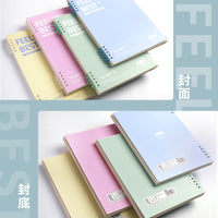 B5 Notebook Card Holder Refillable Loose-Leaf Paper A5 Lined Pages with Buckle, Thickened Universal Replacement