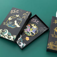 Hollow Metal Bookmark with Chinese Style Design, Vintage Mythical Creatures Brass Bookmark