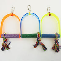 Acrylic Arch Bird Perch with Chew Toy for Parrots, Cockatiels, and Macaws