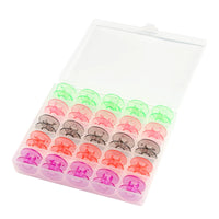 Sewing Machine Bobbin Case with 25 Colorful Plastic Bobbins for Household Use