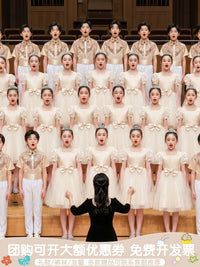 Girls' Performance Dress for Choir, Recitation, Speech Contests, and Hosting Events