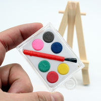 Dollhouse Miniature Art Gallery Painting Easel Set with Paint Box