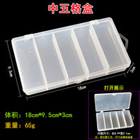Fishing Lure Box, 5-Compartment PP Plastic Tackle Box for Fishing Accessories and Lures