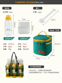 Portable Outdoor Seasoning Bottle Set for BBQ Camping Picnic - 6-Piece or Single Bottle Options