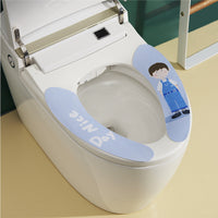Washable Toilet Seat Cushion, Cartoon Hand-Painted Japanese Style Couple Toilet Seat Cover, Adhesive Waterproof Toilet Sticker Pad