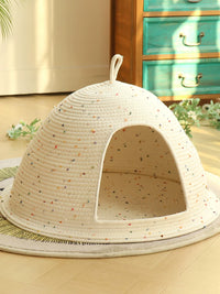 Enclosed Cat Tent Bed Winter Warm Cat House Removable Washable Scratch-Resistant for All Seasons