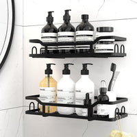 No-Drill Bathroom Shelf Wall-Mounted Organizer for Toiletries Multi-Layer Storage Rack