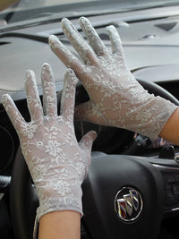 Women's Summer UV Protection Lace Gloves for Driving, Weddings, and Formal Events