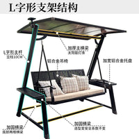 Outdoor Patio Swing Chair with Canopy, Aluminum Alloy Hanging Basket Seat for Balcony Garden