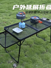 Outdoor Folding Mesh Table, Portable Camping Picnic Table for BBQ, Grilling, and Outdoor Activities