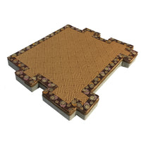 Solid Wood Chair Cushion with Coir Core and Removable Rattan-Style Cover for Dining and Armchairs