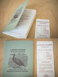 Biologist Series Letterpress Passport Notebook Blank Vintage Journal for Birdwatching & Records