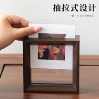 Mini Double-Sided Transparent Photo Frame for Desktop Display, Square, 3-4 Inch, Wedding Photo Frame