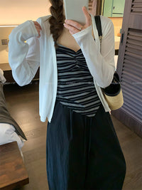Women's Fashion Two-Piece Set with Long Sleeve Cardigan and Camisole