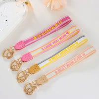 Christmas Embroidered Letter Keychain Bag Charm