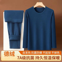 Men's Thermal Underwear Set Fleece Lined Long Johns for Autumn Winter