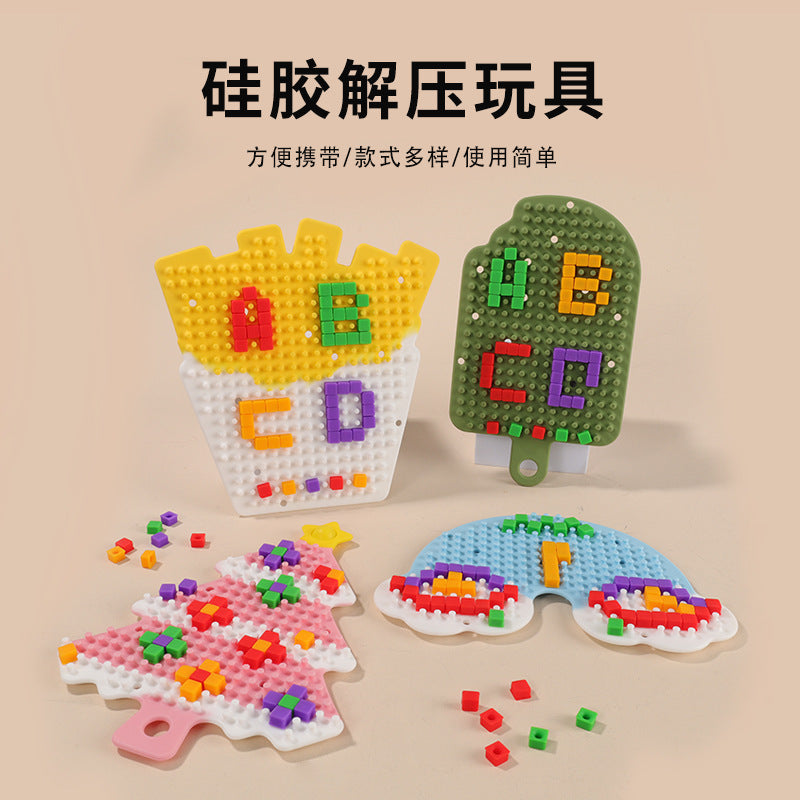 Christmas Tree Series Silicone Sensory Fidget Toy for Kids, Stress Relief Push Pop Bubble Board