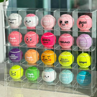 Acrylic Tennis Ball Display Case with Door, Baseball & Small Ball Storage Organizer, Desktop Collectible Holder