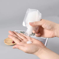 Travel Toiletry Pouch Set Foldable Refillable Lotion Shampoo Liquid Dispenser Bottles