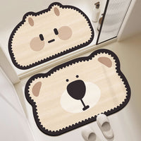 Cartoon Diatomaceous Earth Bath Mat Non-Slip Absorbent Shower Room Floor Mat