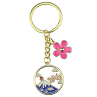 Studio Ghibli Faceless Man Cherry Blossom Mount Fuji Keychain Cartoon Pendant