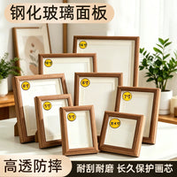 Wooden Photo Frame with Tempered Glass for Tabletop Display, 5-inch to A4 Sizes