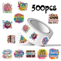 English Graffiti Motivational Quotes Sticker Roll for DIY Journals & Stationery Decoration