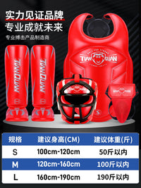 Kids' Boxing Protective Gear Set with Helmet, Groin Guard, Shin Guards, and Chest Protector