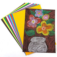 Colored Sandpaper Art Set for Kids, A4/8K/4K Mixed Colors for Painting and Crafting